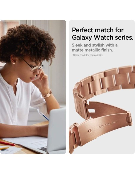 „Spigen Modern Fit“ dirželis, skirtas Samsung Galaxy Watch 4/ 5/ 5 Pro/ 6 – rožinis auksas