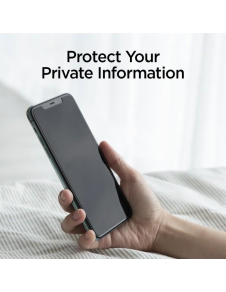 Spigen Glas.tR EZ Fit Privacy grūdintas stiklas, skirtas iPhone 11 / XR Spigen Glas.tR EZ Fit Privacy grūdintas stiklas, skirtas iPhone 11 / XR