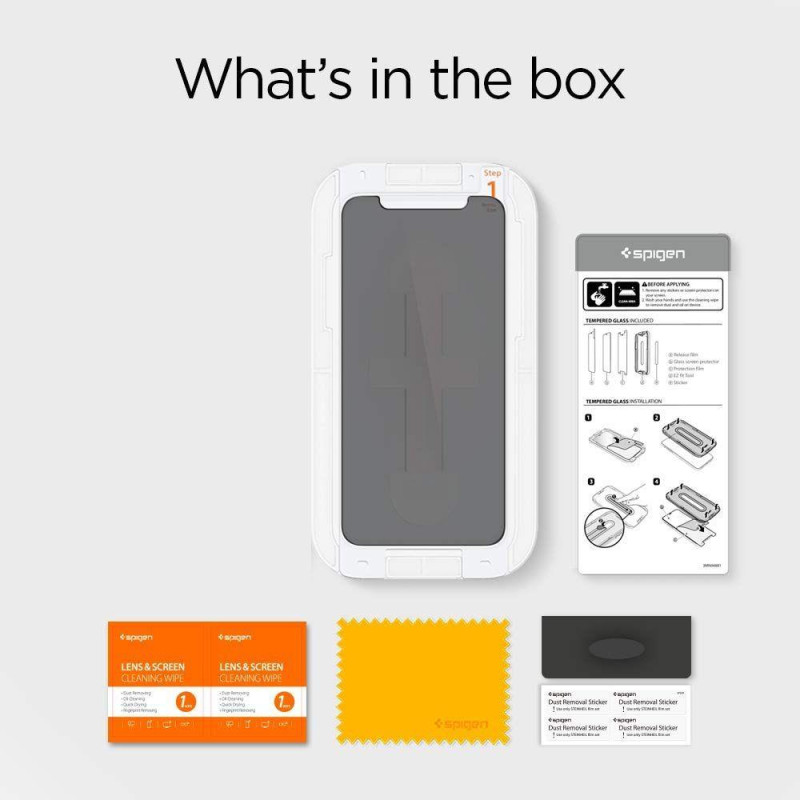 Spigen Glas.tR EZ Fit Privacy grūdintas stiklas, skirtas iPhone 11 / XR