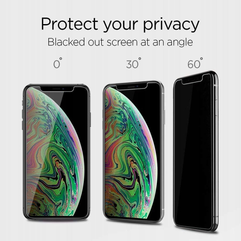 Spigen Glas.tR EZ Fit Privacy grūdintas stiklas, skirtas iPhone 11 / XR