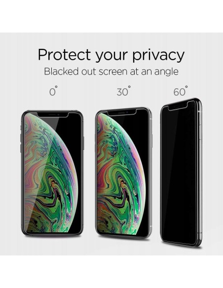 Spigen Glas.tR EZ Fit Privacy grūdintas stiklas, skirtas iPhone 11 / XR Spigen Glas.tR EZ Fit Privacy grūdintas stiklas, skirtas iPhone 11 / XR