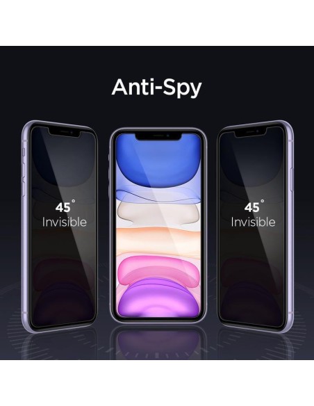 Spigen Glas.tR EZ Fit Privacy grūdintas stiklas, skirtas iPhone 11 / XR Spigen Glas.tR EZ Fit Privacy grūdintas stiklas, skirtas iPhone 11 / XR
