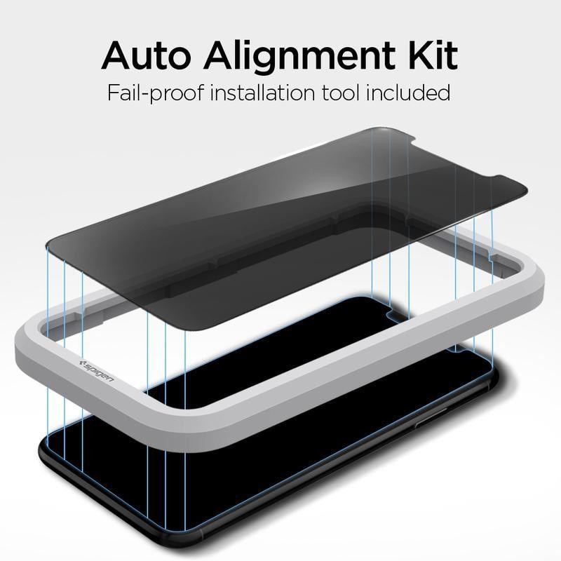 Spigen Glas.tR EZ Fit Privacy grūdintas stiklas, skirtas iPhone 11 / XR