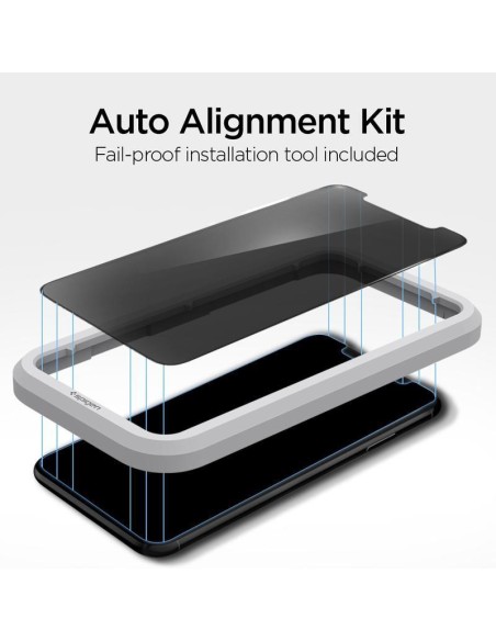 Spigen Glas.tR EZ Fit Privacy grūdintas stiklas, skirtas iPhone 11 / XR Spigen Glas.tR EZ Fit Privacy grūdintas stiklas, skirtas iPhone 11 / XR