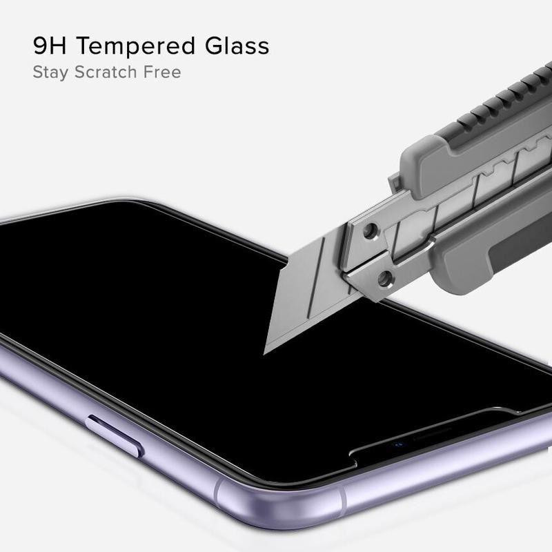 Spigen Glas.tR EZ Fit Privacy grūdintas stiklas, skirtas iPhone 11 / XR