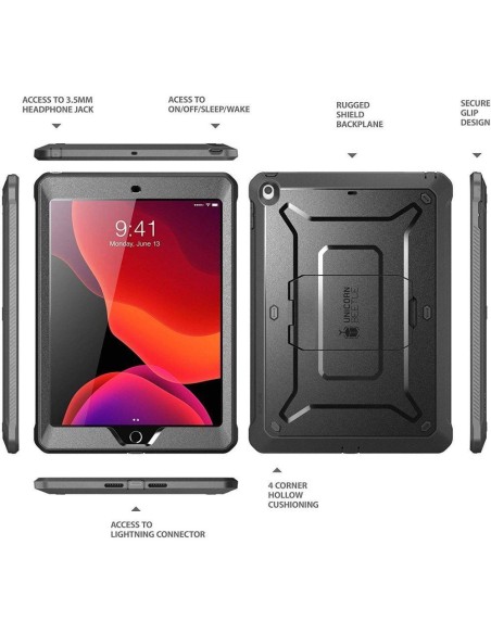 Supcase Unicorn Beetle Pro dėklas iPad 10.2& 39 & 39 2019 / 2020 / 2021 - juodas