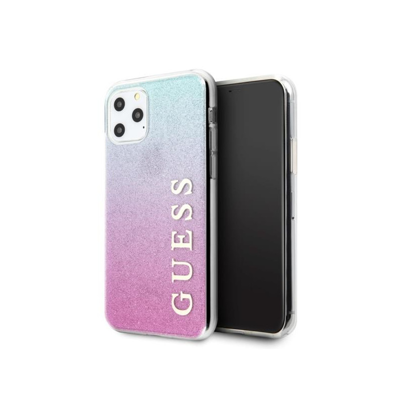 Guess Glitter Gradient dėklas, skirtas iPhone 11 Pro Max - rožinė ir mėlyna Guess Glitter Gradient dėklas, skirtas iPhone 11 Pro Max - rožinė ir mėlyna