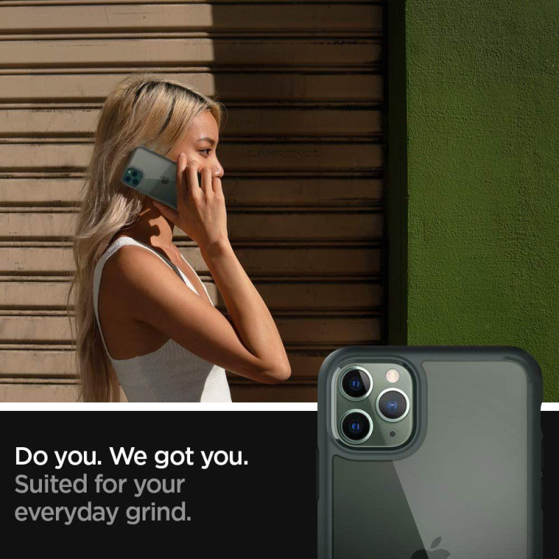 Spigen Ultra Hybrid dėklas iPhone 11 Pro - tamsiai žalias