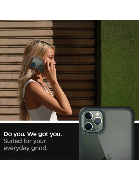 Spigen Ultra Hybrid dėklas iPhone 11 Pro - tamsiai žalias Spigen Ultra Hybrid dėklas iPhone 11 Pro - tamsiai žalias