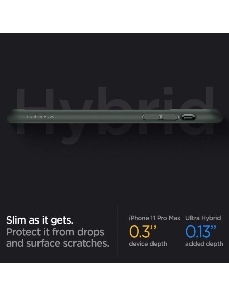 Spigen Ultra Hybrid dėklas iPhone 11 Pro - tamsiai žalias Spigen Ultra Hybrid dėklas iPhone 11 Pro - tamsiai žalias