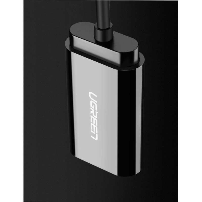 Ugreen išorinė muzikos garso plokštė USB adapteris - 3,5 mm mini lizdas 15 cm juodas (30724)
