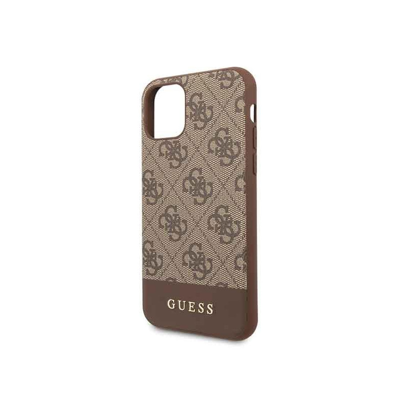 Guess 4G Stripe Collection dėklas, skirtas iPhone 11 / Xr - rudas