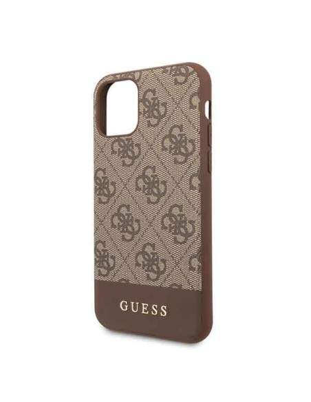 Guess 4G Stripe Collection dėklas, skirtas iPhone 11 / Xr - rudas Guess 4G Stripe Collection dėklas, skirtas iPhone 11 / Xr - rudas