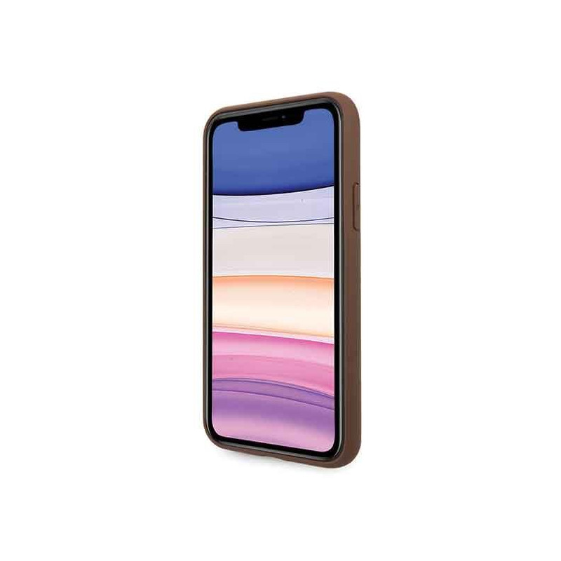 Guess 4G Stripe Collection dėklas, skirtas iPhone 11 / Xr - rudas