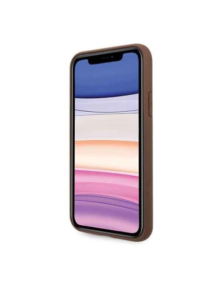 Guess 4G Stripe Collection dėklas, skirtas iPhone 11 / Xr - rudas Guess 4G Stripe Collection dėklas, skirtas iPhone 11 / Xr - rudas