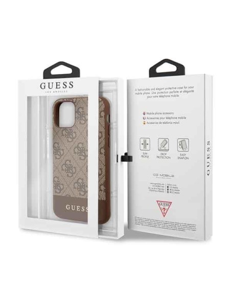 Guess 4G Stripe Collection dėklas, skirtas iPhone 11 / Xr - rudas Guess 4G Stripe Collection dėklas, skirtas iPhone 11 / Xr - rudas
