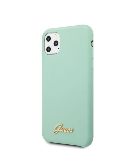 Guess Silicone Vintage Gold Logo dėklas, skirtas iPhone 11 Pro Max - žalias Guess Silicone Vintage Gold Logo dėklas, skirtas iPhone 11 Pro Max - žalias