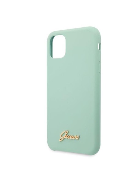 Guess Silicone Vintage Gold Logo dėklas, skirtas iPhone 11 Pro Max - žalias Guess Silicone Vintage Gold Logo dėklas, skirtas iPhone 11 Pro Max - žalias