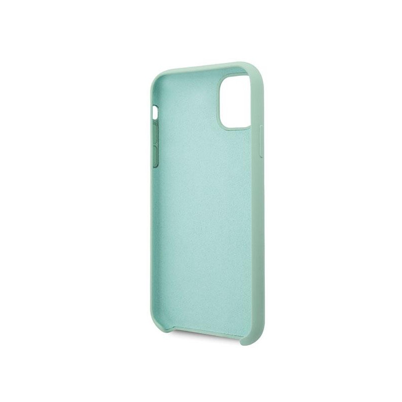 Guess Silicone Vintage Gold Logo dėklas, skirtas iPhone 11 Pro Max - žalias