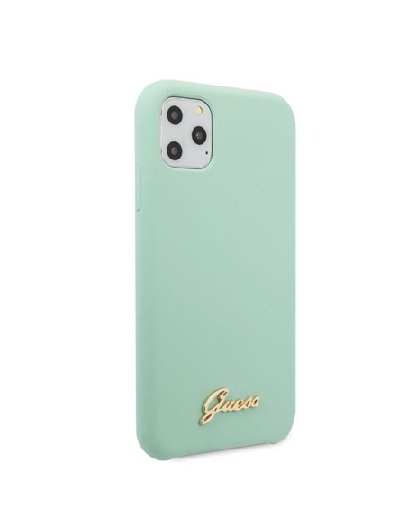 Guess Silicone Vintage Gold Logo dėklas, skirtas iPhone 11 Pro Max - žalias Guess Silicone Vintage Gold Logo dėklas, skirtas iPhone 11 Pro Max - žalias