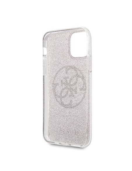 Guess 4G Circle Glitter dėklas, skirtas iPhone 11 Pro Max - rožinis Guess 4G Circle Glitter dėklas, skirtas iPhone 11 Pro Max - rožinis