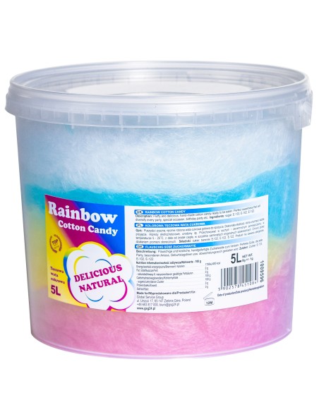 Spalvinga vaivorykštinė cukraus vata Rainbow Cotton Candy 5L Spalvinga vaivorykštinė cukraus vata Rainbow Cotton Candy 5L