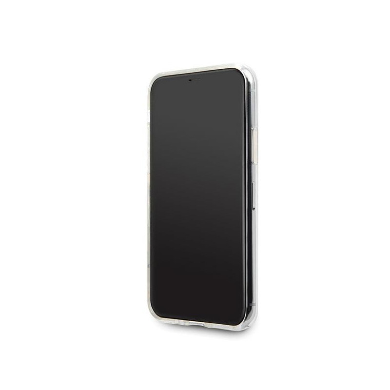 Guess 4G Circle Glitter dėklas, skirtas iPhone 11 Pro Max - rožinis