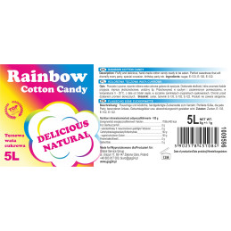 Spalvinga vaivorykštinė cukraus vata Rainbow Cotton Candy 5L