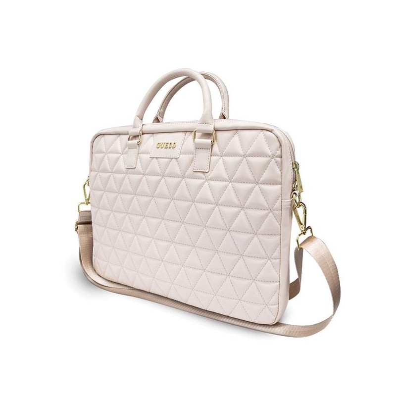 Guess dygsniuotas krepšys 16" nešiojamam kompiuteriui - rožinis