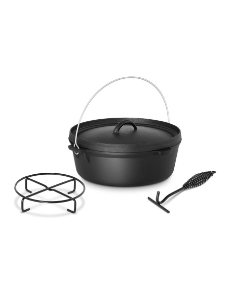 Katilinis ketaus medžioklės puodas ugnies grilio viryklės sk. 31cm 6L + STOVAS Katilinis ketaus medžioklės puodas ugnies grilio viryklės sk. 31cm 6L + STOVAS