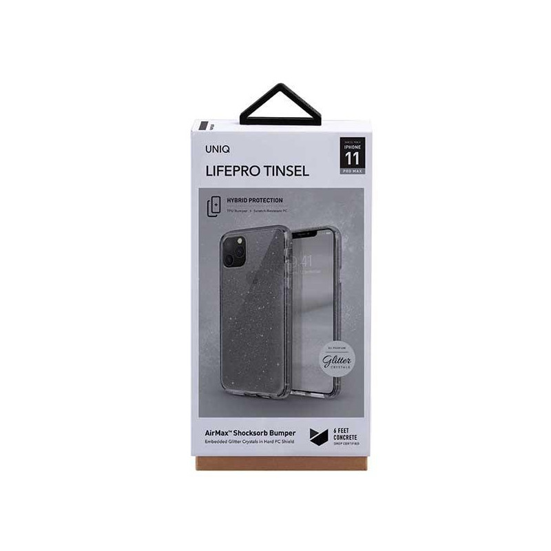 Uniq LifePro Tinsel dėklas, skirtas iPhone 11 Pro Max - juodas