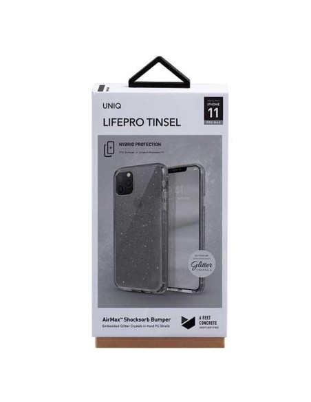 Uniq LifePro Tinsel dėklas, skirtas iPhone 11 Pro Max - juodas Uniq LifePro Tinsel dėklas, skirtas iPhone 11 Pro Max - juodas