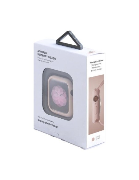 Uniq Lino dėklas Apple Watch 4 / 5 / 6 / SE 44mm - rožinis Uniq Lino dėklas Apple Watch 4 / 5 / 6 / SE 44mm - rožinis