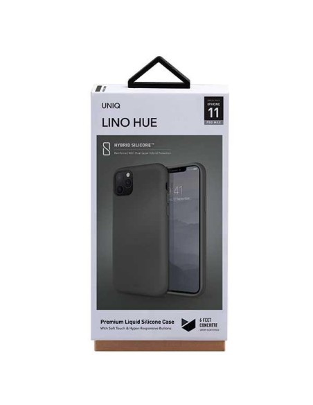 Uniq Lino Hue dėklas, skirtas iPhone 11 Pro Max - pilkas Uniq Lino Hue dėklas, skirtas iPhone 11 Pro Max - pilkas