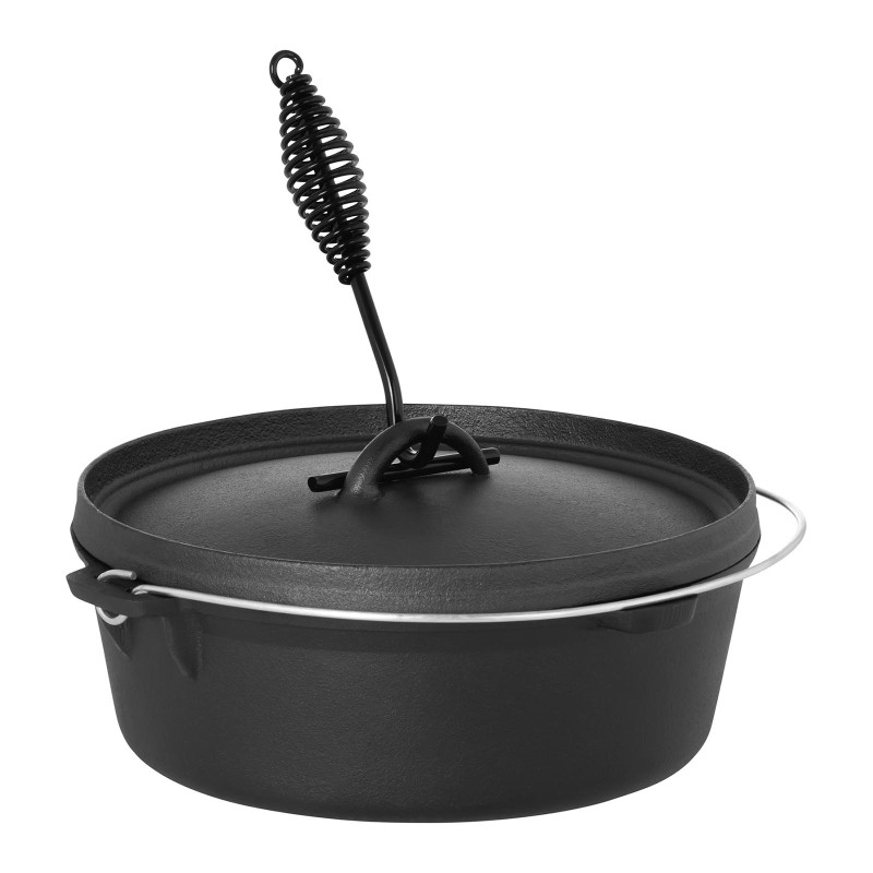 Katilinis ketaus medžioklės puodas ugnies grilio viryklės sk. 31cm 6L + STOVAS