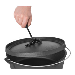 Katilinis ketaus medžioklės puodas ugnies grilio viryklės sk. 31cm 6L + STOVAS