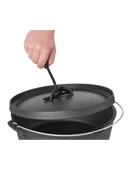 Katilinis ketaus medžioklės puodas ugnies grilio viryklės sk. 31cm 6L + STOVAS Katilinis ketaus medžioklės puodas ugnies grilio viryklės sk. 31cm 6L + STOVAS