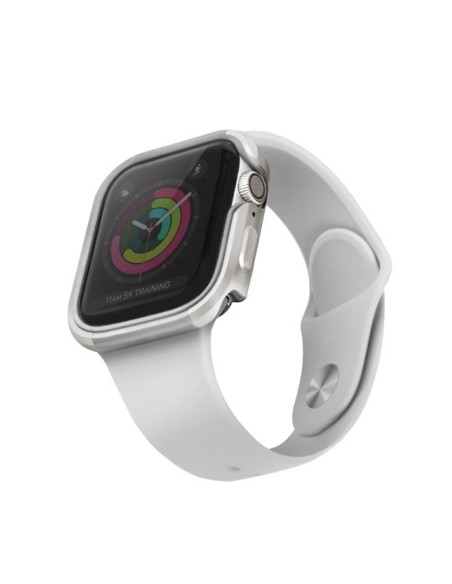 UNIQ Valencia dėklas Apple Watch 4 / 5 / 6 / SE 40mm - sidabrinis UNIQ Valencia dėklas Apple Watch 4 / 5 / 6 / SE 40mm - sidabrinis