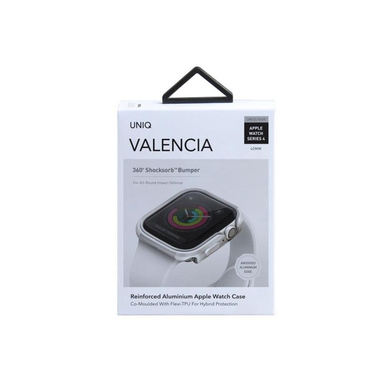UNIQ Valencia dėklas Apple Watch 4 / 5 / 6 / SE 40mm - sidabrinis