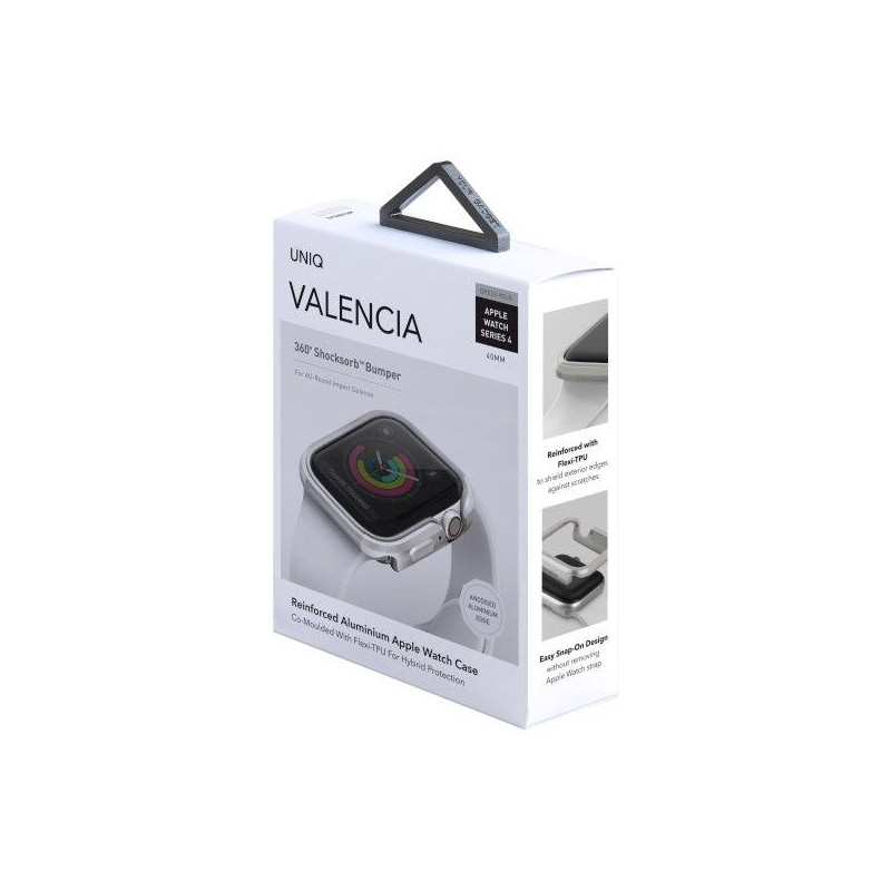 UNIQ Valencia dėklas Apple Watch 4 / 5 / 6 / SE 40mm - sidabrinis