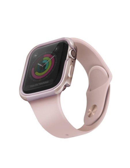 UNIQ Valencia dėklas Apple Watch 4 / 5 / 6 / SE 44mm - rožinė ir auksinė UNIQ Valencia dėklas Apple Watch 4 / 5 / 6 / SE 44mm - rožinė ir auksinė