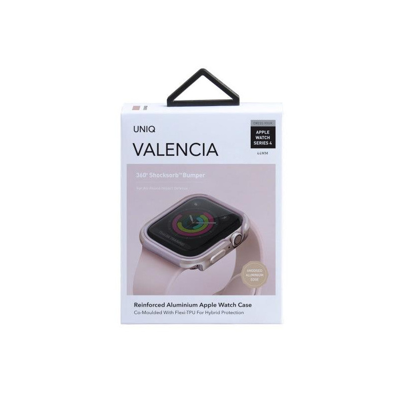 UNIQ Valencia dėklas Apple Watch 4 / 5 / 6 / SE 44mm - rožinė ir auksinė