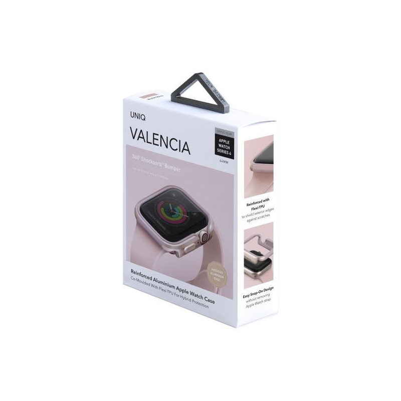 UNIQ Valencia dėklas Apple Watch 4 / 5 / 6 / SE 44mm - rožinė ir auksinė
