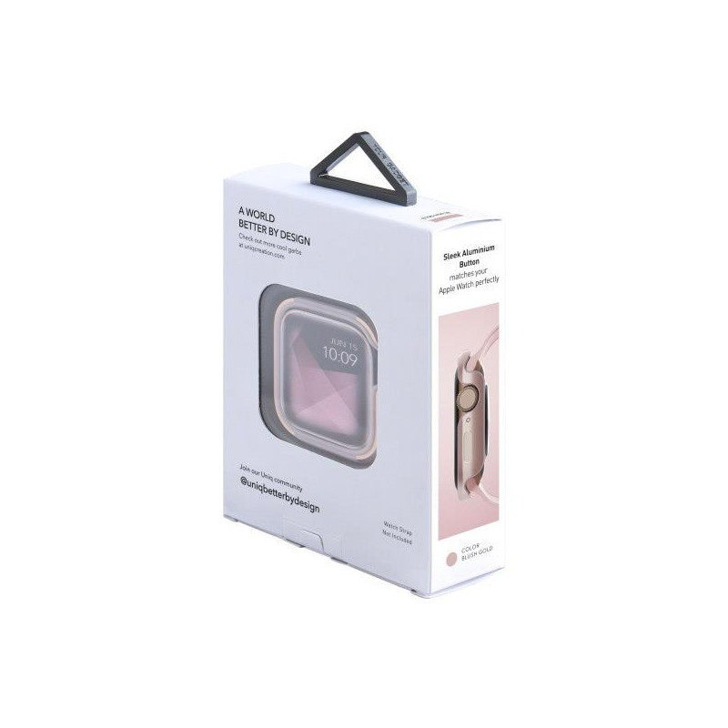 UNIQ Valencia dėklas Apple Watch 4 / 5 / 6 / SE 44mm - rožinė ir auksinė