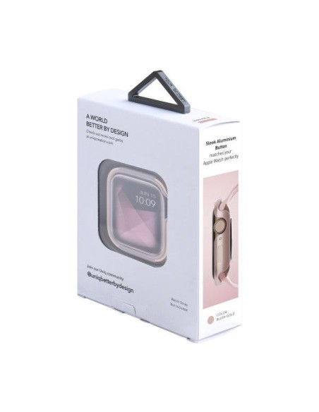 UNIQ Valencia dėklas Apple Watch 4 / 5 / 6 / SE 44mm - rožinė ir auksinė UNIQ Valencia dėklas Apple Watch 4 / 5 / 6 / SE 44mm - rožinė ir auksinė