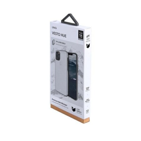 UNIQ Vesto Hue dėklas, skirtas iPhone 11 Pro Max - skaidrus ir sidabrinis UNIQ Vesto Hue dėklas, skirtas iPhone 11 Pro Max - skaidrus ir sidabrinis