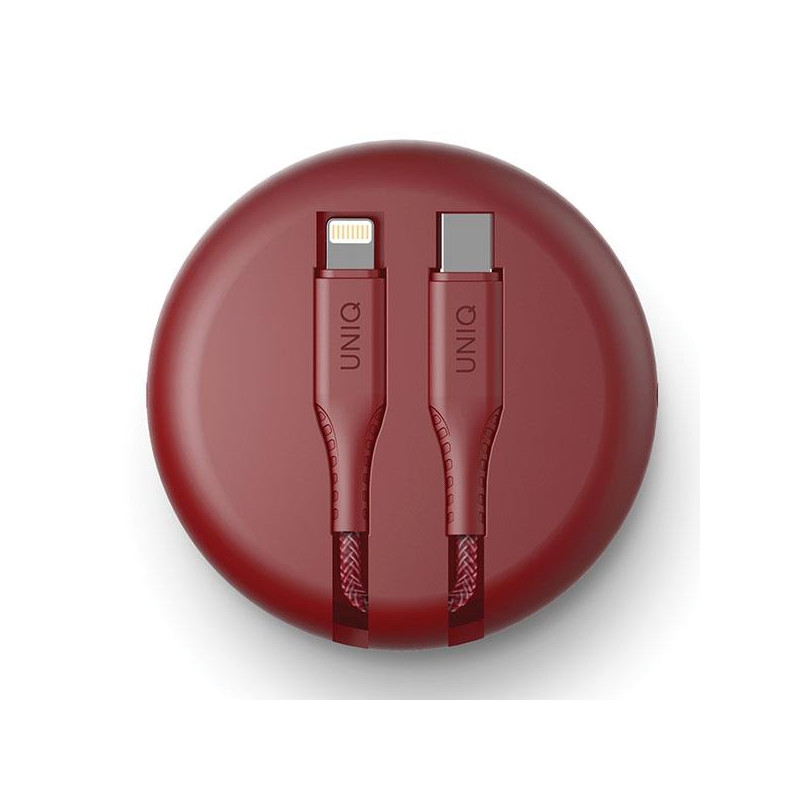 MFi UNIQ Halo USB-C / Lightning 18W nailono suvyniotas laidas 1,2 m - raudonas