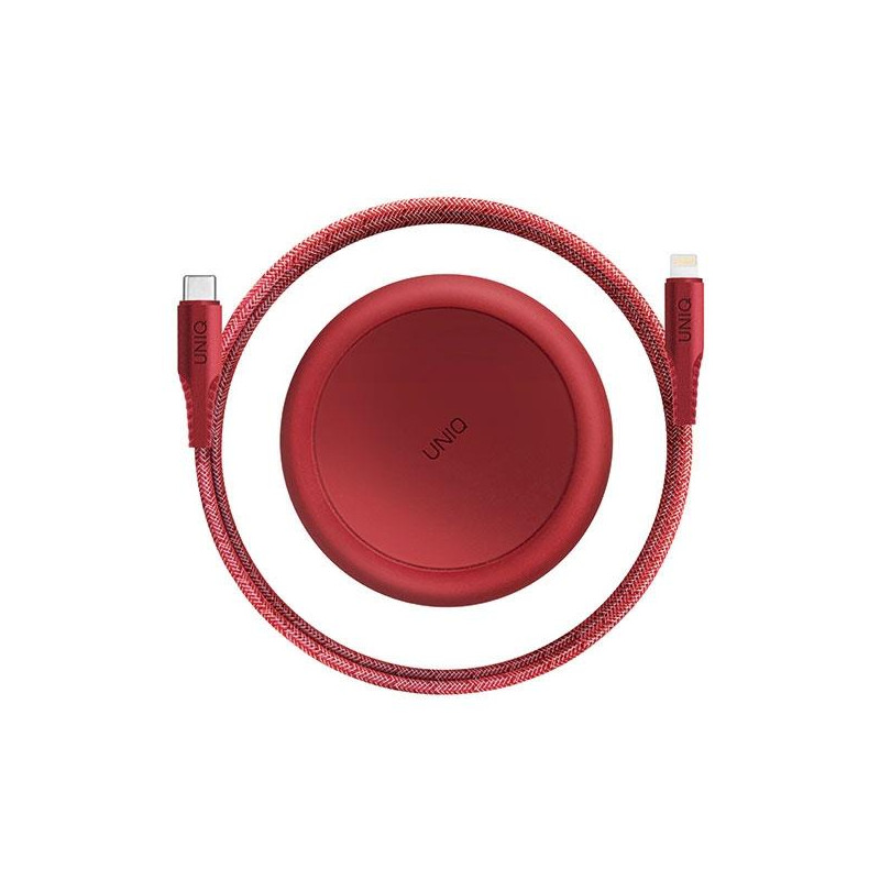 MFi UNIQ Halo USB-C / Lightning 18W nailono suvyniotas laidas 1,2 m - raudonas