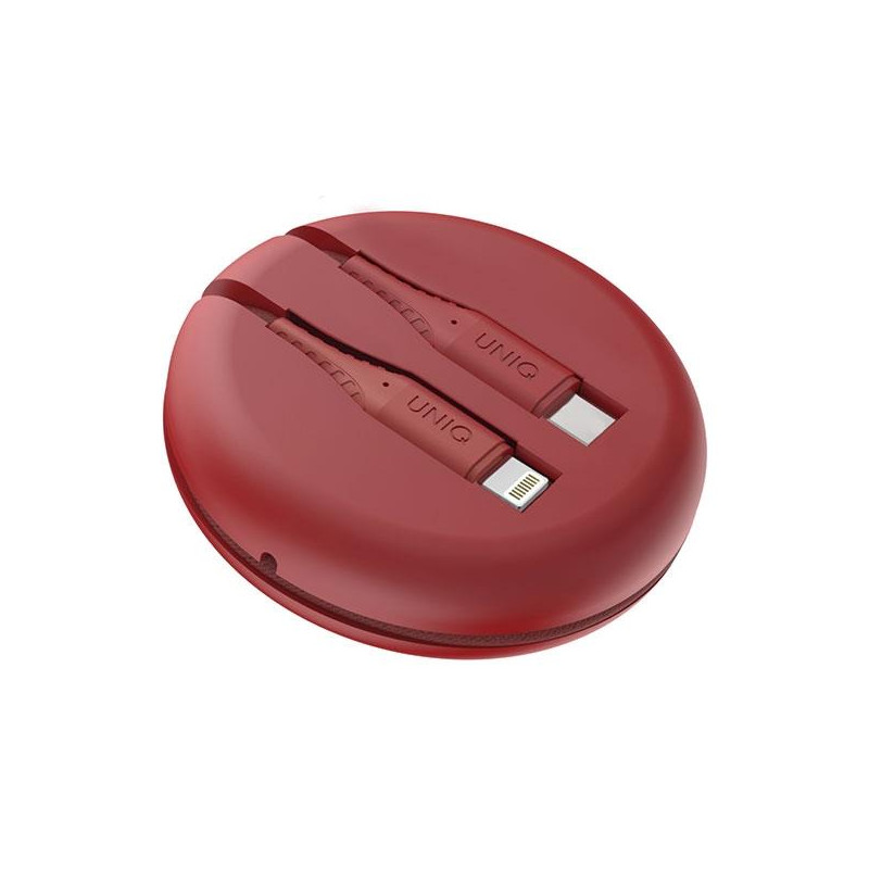 MFi UNIQ Halo USB-C / Lightning 18W nailono suvyniotas laidas 1,2 m - raudonas