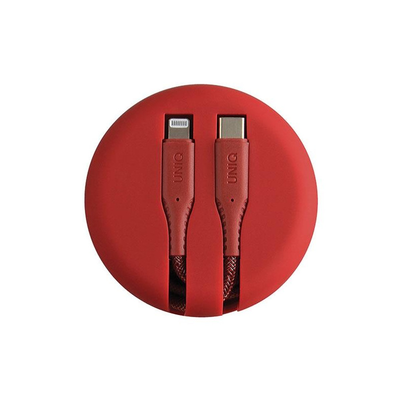 MFi UNIQ Halo USB-C / Lightning 18W nailono suvyniotas laidas 1,2 m - raudonas